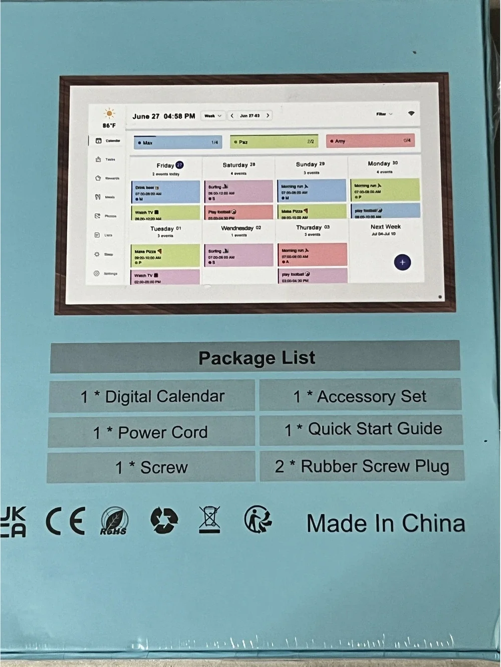 10.1 Inch Digital Calendar Frame with Touch Screen & WiFi